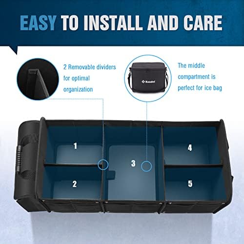 Extra Large 4-in-1 Trunk Organizer with Cooler for Car (Black)