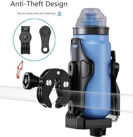 Motorcycle Cup Holder, Anti-Theft Bike Water Bottle Holder