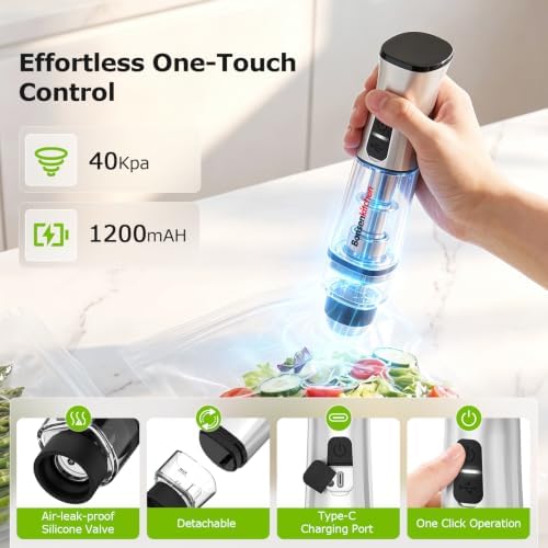 Handheld Vacuum Sealer with 30 Bags & 3 Containers