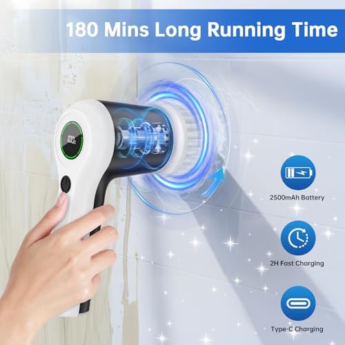Electric Spin Scrubber, Cordless Shower Scrubber