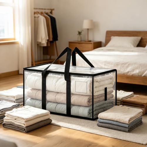 Heavy-Duty Moving Bags with strong handles (6, Clear, Medium)