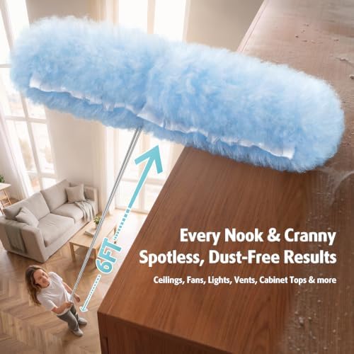 6ft Extendable Duster with 20 Refills for Swiffer Dusters