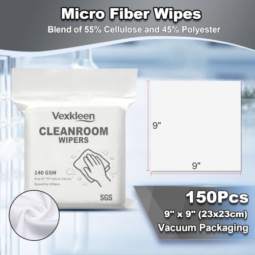 9" x 9" Durable & Absorbent Cleanroom Wipe (150 Pcs, 140GSM)