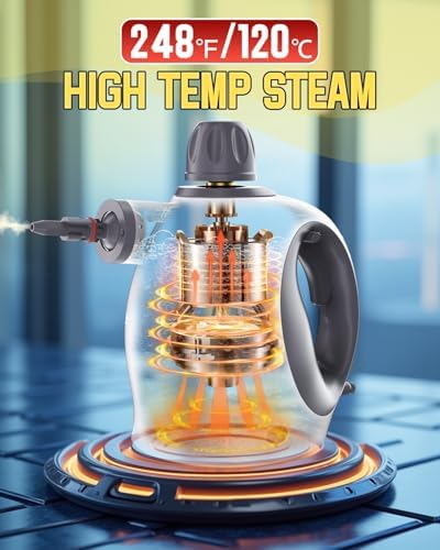 Handheld Steam Cleaner, 500mL Tank, Deep Cleaning & 19PCS Accessories
