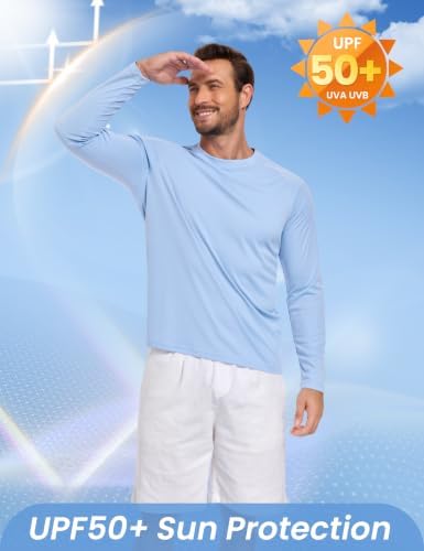 7 Pack Long Sleeve Shirts for Men Sun Protection Quick Dry