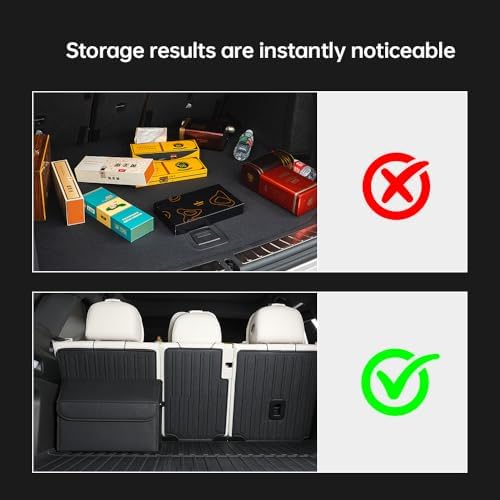 Car Trunk Organizer, Leather Material, Sturdy and Durable, Waterproof and Stain-Resistant Surface, Wipes Clean Easily, Collapsible to Save Space, Say Goodbye to Clutter, for SUVs & Sedans