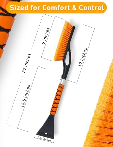 27" Car Snow Brush and Ice Scraper (2 Pack) Windshield Snow Scraper