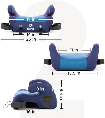 Diono Solana 2 XL Pack of 2 2022, Dual Latch Connectors, Lightweight Backless Belt-Positioning Booster Car Seat, 8 Years 1 Booster Seat, Blue