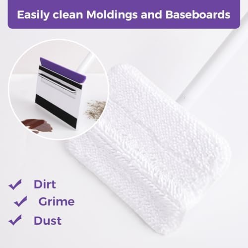 Baseboard Cleaner Tool With 60" Extendable Handle, 5 Reusable Pads