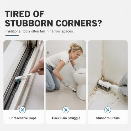 Multifunctional Extendable Long Handle Floor Scrub Brush, Curved Toilet Brush Head, 15.16"-45.28" Stainless Steel Handle, Detachable Bathroom Cleaning Brush (1pcs)