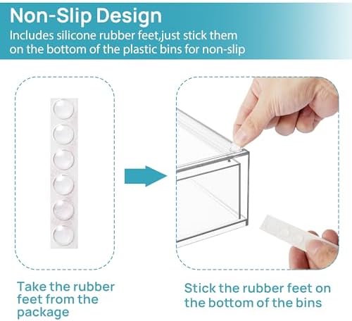 Clear Stackable Storage Drawers, 2 Pack Wide Plastic Organizers