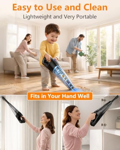 26000Pa Powerful Handheld Vacuum Cordless: 15-Min Quick Cleaning 120㎡ Rooms