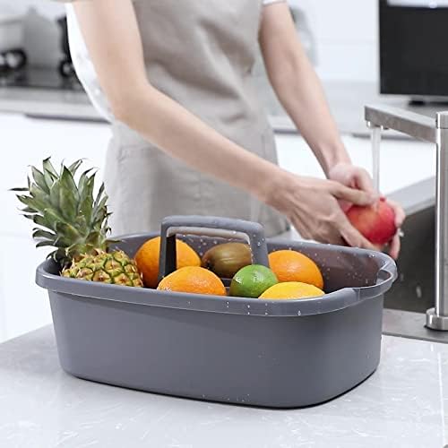 Large Cleaning Supplies Caddy Portable Shower Caddy Basket Dark Gray