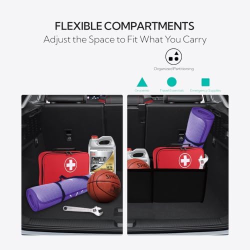 Car Trunk Organizer, Foldable Cargo Storage Bin, 35L, Pink