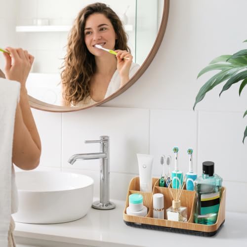 Bathroom Organizers and Storage - Detachable 7 Slots Kids Electric Toothbrush and Toothpaste Holde Drainage for Bathroom Accessories Organization Counter Vanity Storage