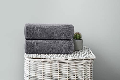4 Piece Extra Large Bath Towels 30 x 60 Inches, Dark Grey