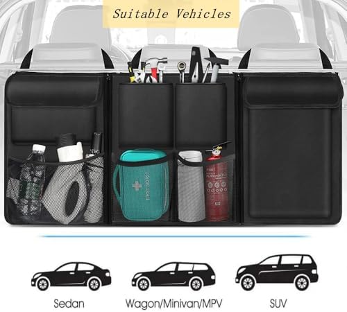 Car Trunk Organizer,Car Organizers and Storage Bag Backseat,7 Large Pockets