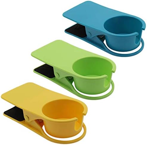 3Pcs Drinking Cup Holder Clip, Blue, Green and Yellow