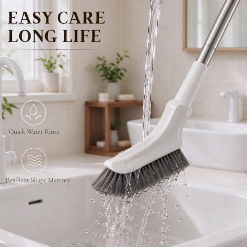 Multifunctional Extendable Long Handle Floor Scrub Brush，Curved Brush Head