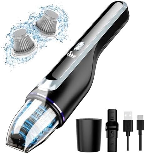 Handheld Vacuum Cordless, Car Vacuum with Brushless Motor & 14000Pa Powerful Suction,1.2Lbs Lightweight, LED Light, Slim Mini Vacuum Cleaner for Car Home Office Pet Hair