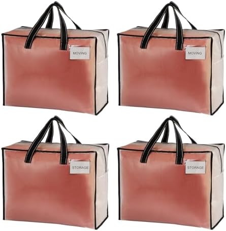 Heavy Duty Moving Bags, Storage Bags, 13 Gallon, Clear, 4 Pack