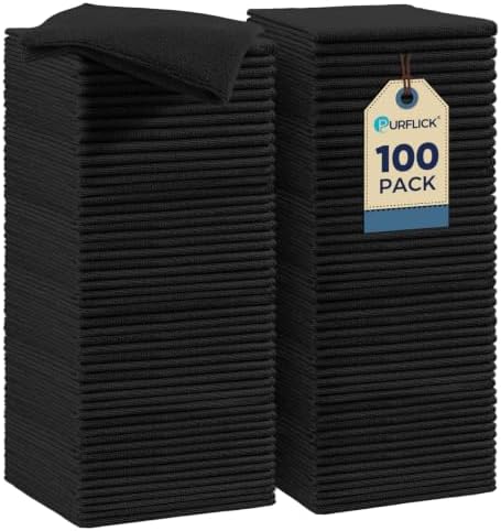 Shop Towels, 100 Pack Bulk Microfiber Cleaning Cloth 11.5" x 11.5"