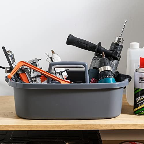 Cleaning Caddy with Handle, Shower & Under Sink Basket, Grey