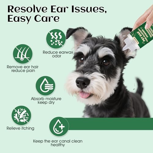Dog Ear Hair Removal Tool with Ear Powder for Dogs Plucking