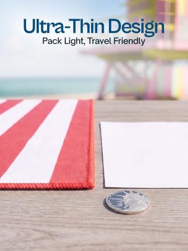 Thin Lightweight Microfiber Beach Towel 4 Pack 32x71 Inch