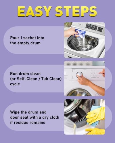 Pet Hair Dissolver for Washing Machine, 12 Sachets - Pet Hair Remover for Laundry, Washing Machine Cleaner Pet Hair, Dissolves Dog & Cat Hair and Fur in Washer