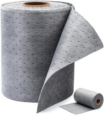 Heavy Duty Absorbent Mat Roll for Oil, Water and Other Liquids, Suitable for Multi-Purpose Super Absorbent Pads (15" W x 150' L)