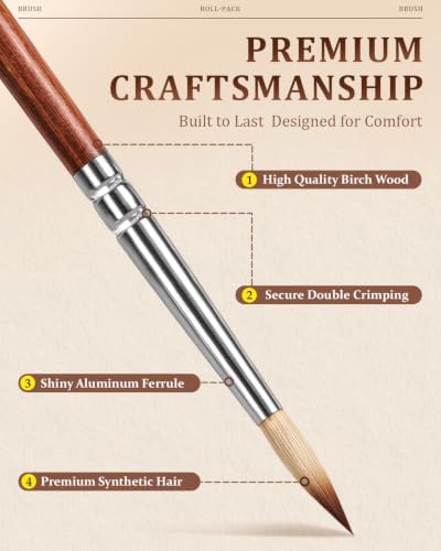 27pcs Paint Brush Set, Acrylic Oil Painting Brushes for Artists