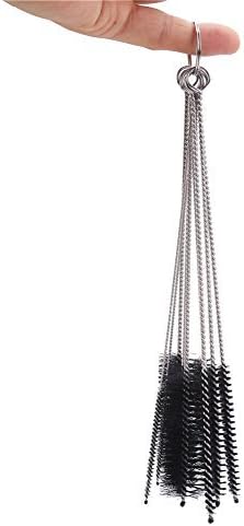 DECORA 10 Pieces Nylon Cleaning Bottle Brush Pipe Cleaning Brushes Tube Brushes Tube Bottle Straw Washing Cleaner Bristle Kit Tool Black