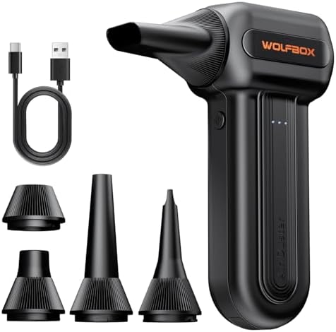 MF60 Compressed Air Duster, 3-Speed Adjustable, Electric, Cordless