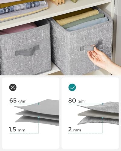 Storage Cubes, Set of 6, 11-Inch Foldable Closet Organizers