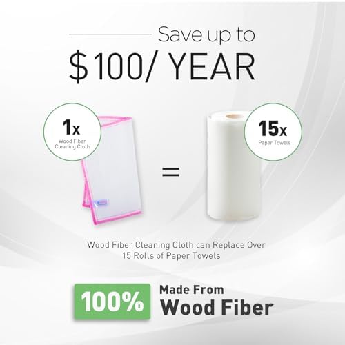 Naturally Wood Fiber Cleaning Cloth, 16 Pcs Kitchen Cleaning Cloths