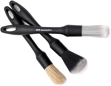 Premium Soft Boar Bristle Brushes 3pk (for Cars, Home, Makeup, and More)