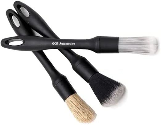 Premium Soft Boar Bristle Brushes 3pk (for Cars, Home, Makeup, and More)