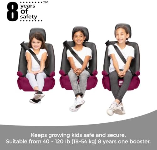 Diono Solana, No Latch, Pack of 2 Backless Booster Car Seats, Lightweight, Machine Washable Covers, Cup Holders, Pink