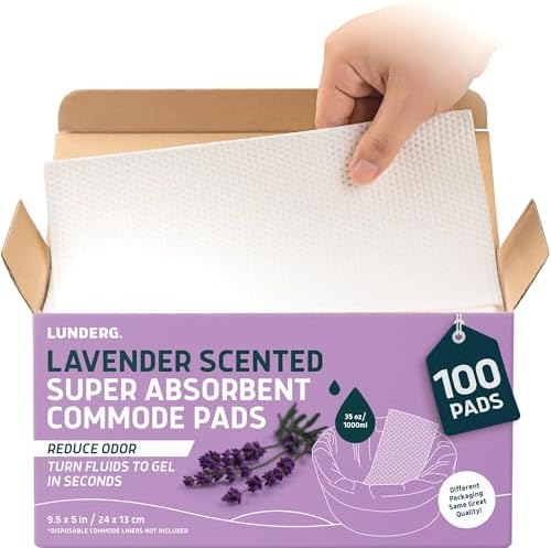 Lavender Scented Super Absorbent Commode Pads - Value Pack 100 Pads