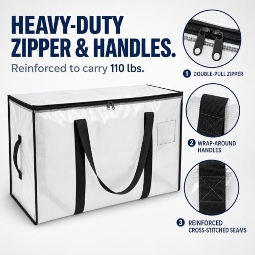 Heavy Duty Moving Bags with Backpack Straps, Large Water-Resistant Storage Bags, Smooth Zippers & Wide Reinforced Handles, Moving Boxes Alternative for Packing, Dorm, Travel, 16 Pack