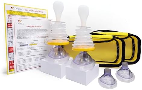 Yellow Travel Kit 2 Pack - Portable Suction Rescue Device, First Aid Kit for Kids and Adults, Portable Airway Suction Device for Children and Adults