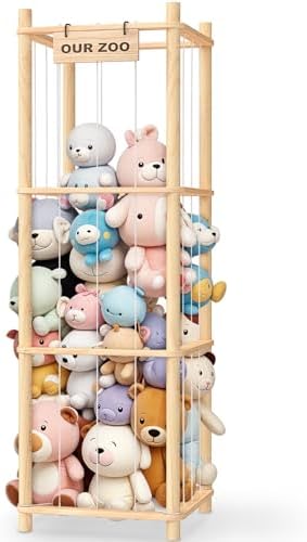 Stuffed Animal Storage & Organizer, Wooden Toy Holder Zoo for Kids