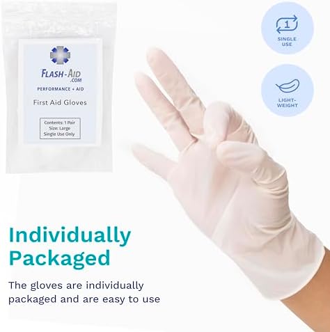 Individually Packaged Disposable First Aid Gloves Latex-Free for Emergency & First Aid Kits – Hygienic Single-Use Gloves