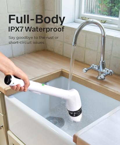 Electric Cleaning Brush, New Full-Body IPX7 Waterproof & 42inch Long Handle