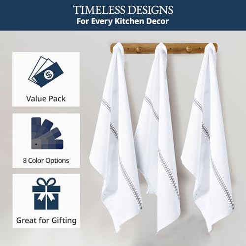 Dish Towels for Drying Dishes 100% Cotton Absorbent 12 Pack