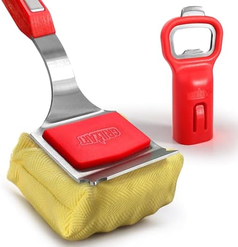 Bristle-Free BBQ Grill Brush – Safe & Durable Cleaning Tool for Gas, Charcoal, Cast Iron & Stainless Steel Grates – Heat-Resistant Scraper Brush with Reusable Head & Hanging Loop
