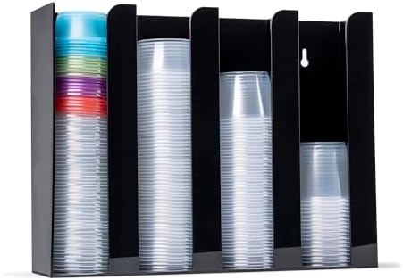 Portion Cup and Lid Holder for Condiment & Sauce Cups 4 Compartment