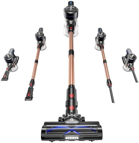 Cordless Vacuum Cleaner, 580W 50KPa Self-Standing Stick Vacuum with 65-Min Runtime, Anti-Tangle Brush, 1.8L Large Dust Cup, Lightweight Vacuum Cleaners for Home Hardwood Floor Carpet Pet Hair