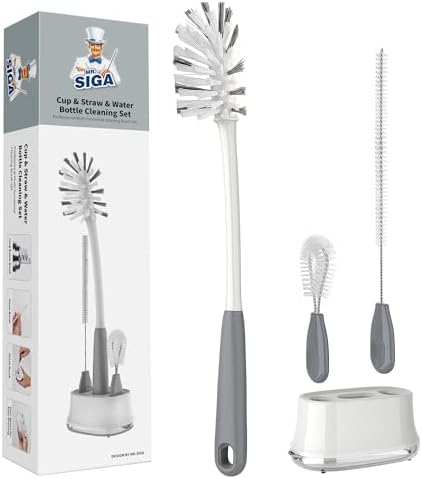 Water Bottle Brush Cleaning Set with Storage Holder